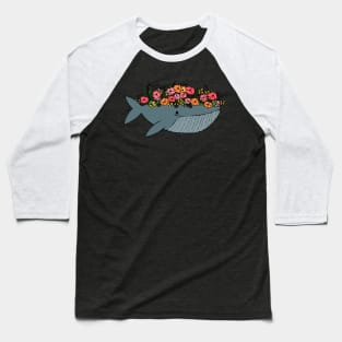 Floral Whale Baseball T-Shirt